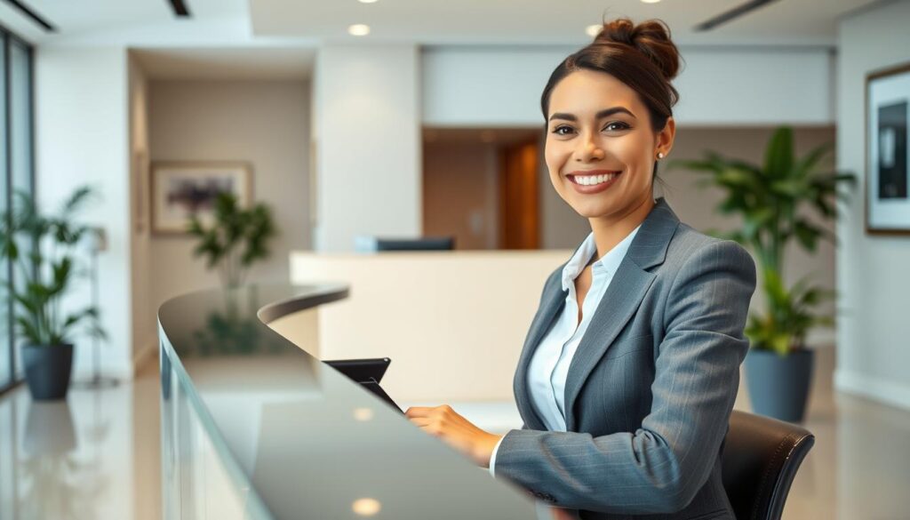 rôle de réceptionniste dans divers environnements